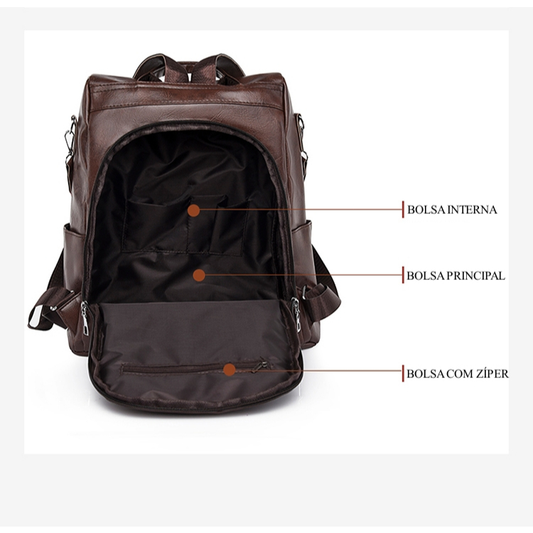 Mochila Bolsa Feminina GRANDE Escolar Trabalho Viagem Couro Sintéticos