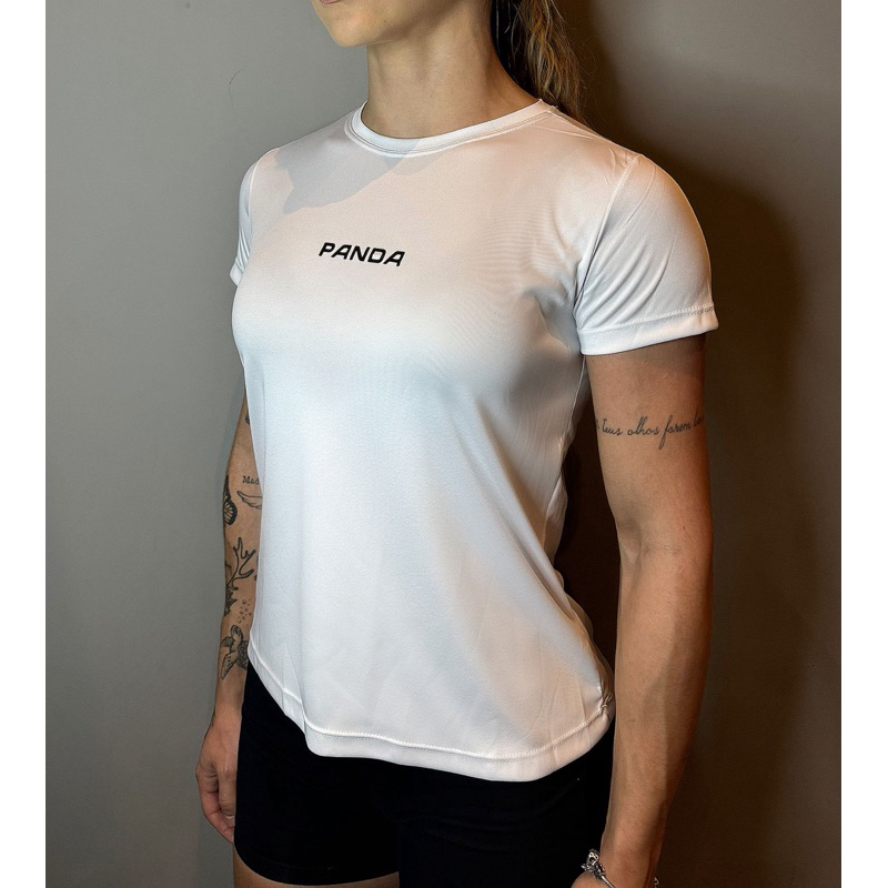camiseta dry fit feminina com proteção uv para academia/corrida/treino (BL01)