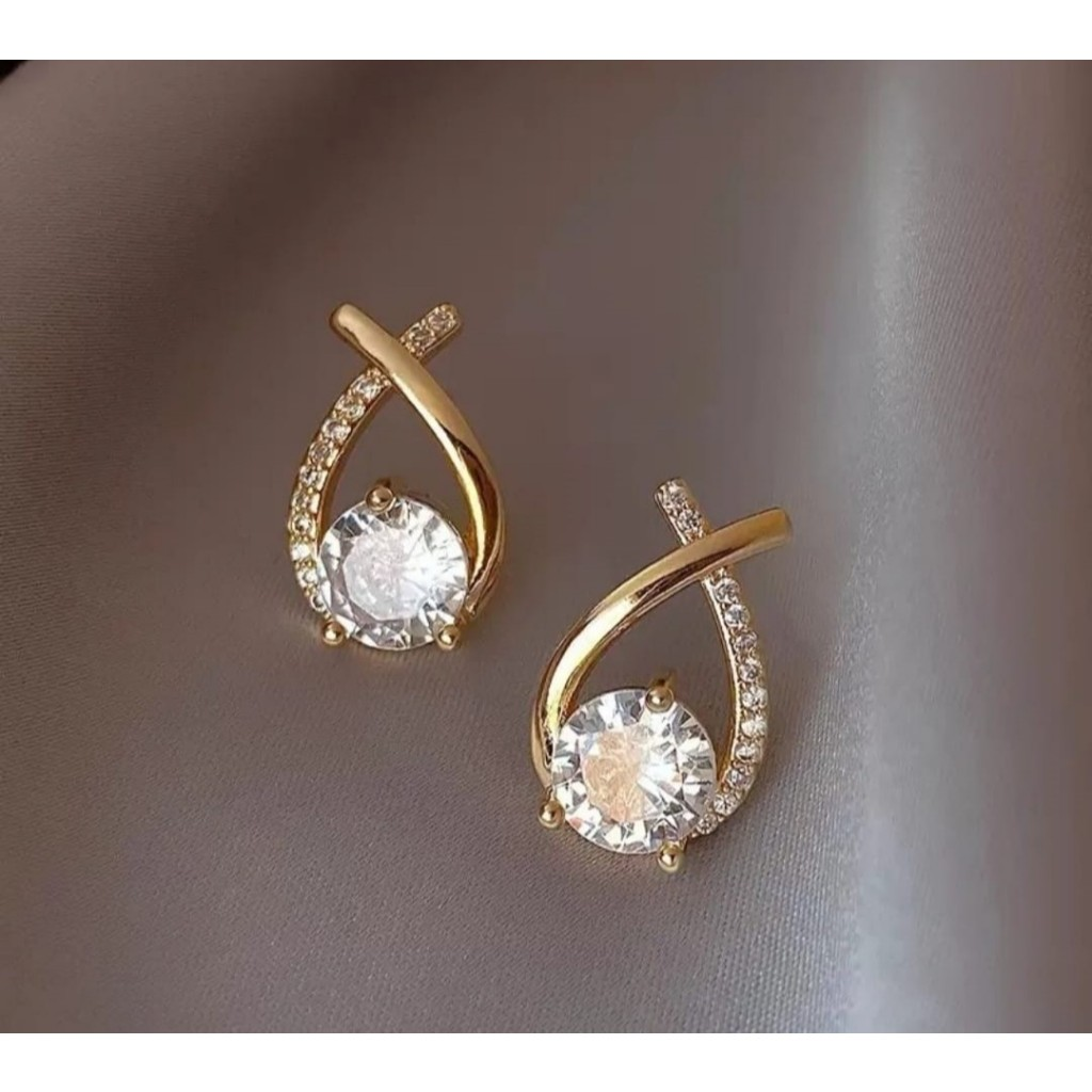 Brinco Brilhante Zircônia Elegante Casual Feminino Banhado Folheado Ouro Prata