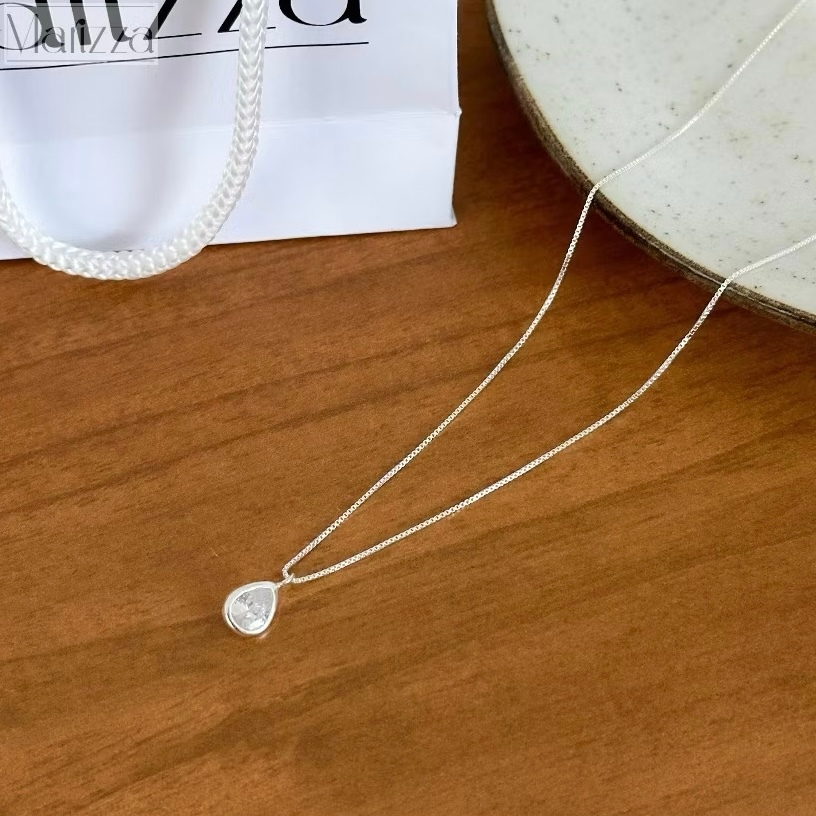 Colar Gargantilha Ponto de Luz Gota 45 cm Prata 925