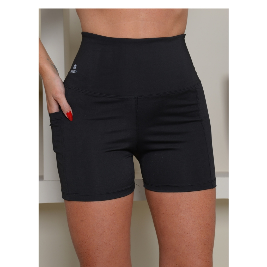 SHORT POLIAMIDA COM BOLSO ZERO TRANSPARÊNCIA REF:025
