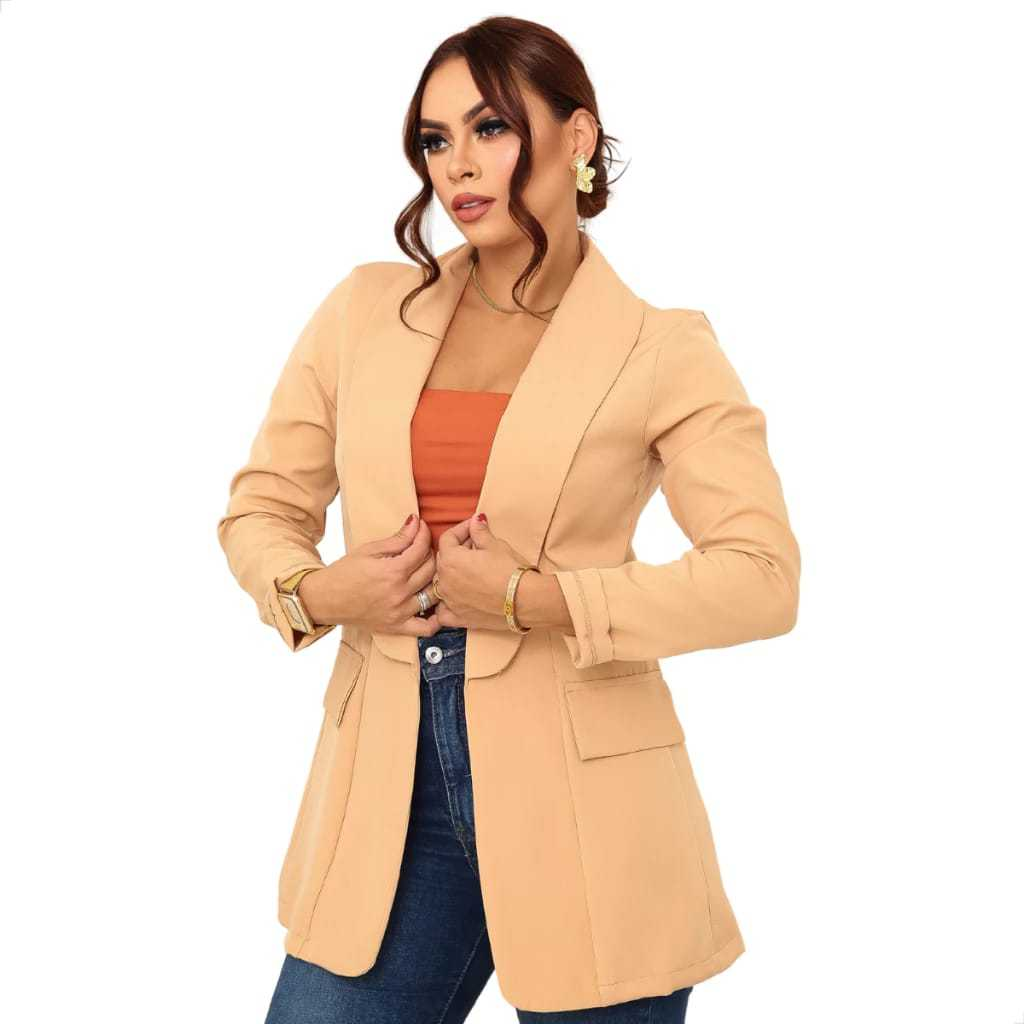 Blazer Feminino Max Alfaiataria Socilal Manga Longa Premium