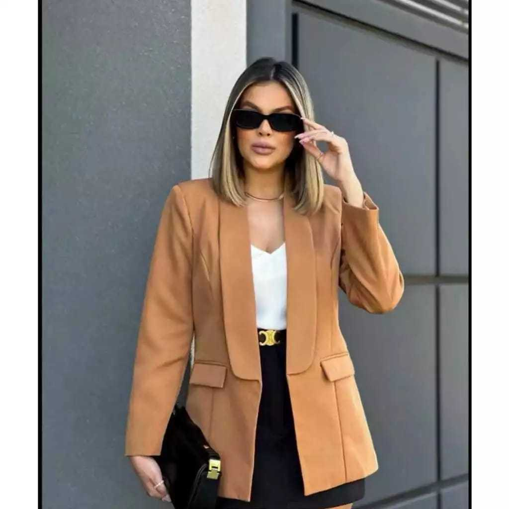 Blazer Feminino Max Alfaiataria Socilal Manga Longa Premium