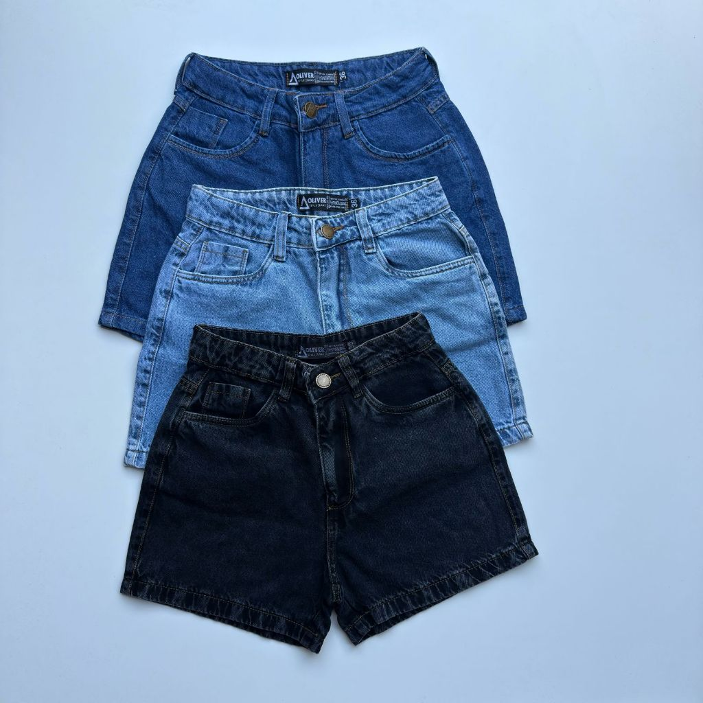 Short Jeans Feminino Mom Short Jeans Cintura Alta Sem Lycra Bermuda Jeans feminina conjunto feminino