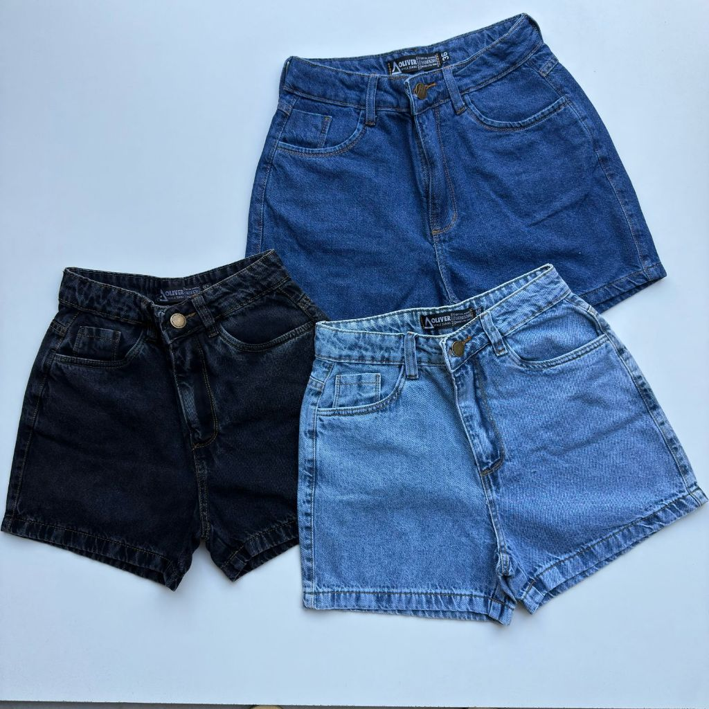 Short Jeans Feminino Mom Short Jeans Cintura Alta Sem Lycra Bermuda Jeans feminina conjunto feminino