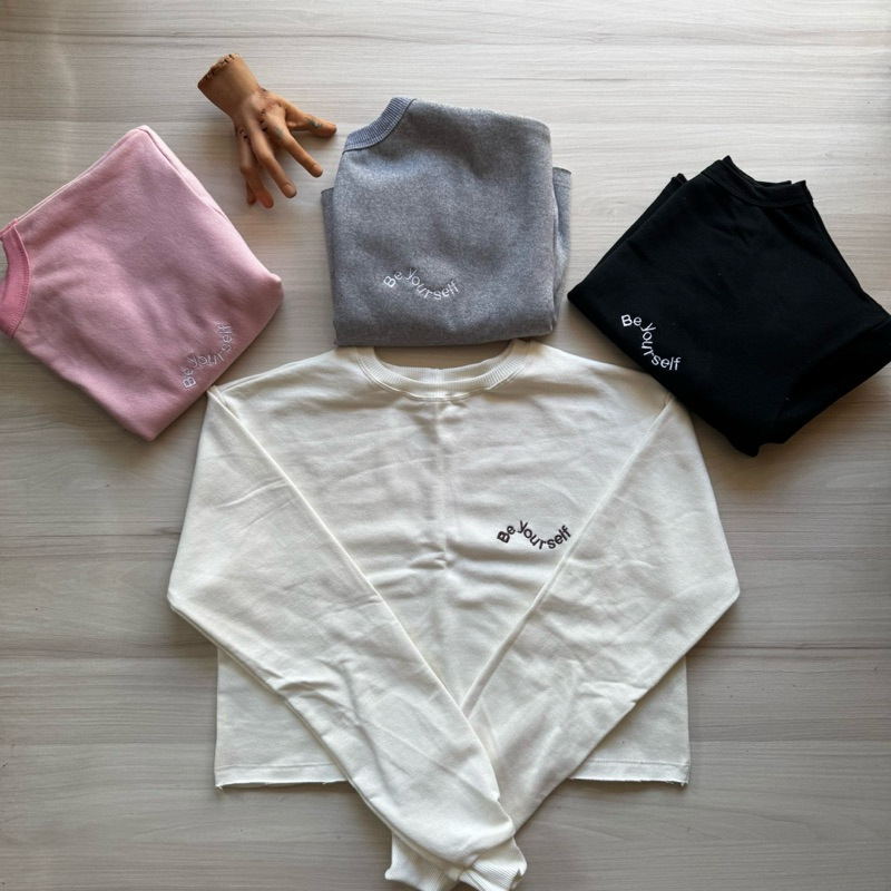Kit 2 Blusa de Frio Feminino Cropped Moletom Bordado Felpudo Algodão Casaco Flanelado Moletom Bordado