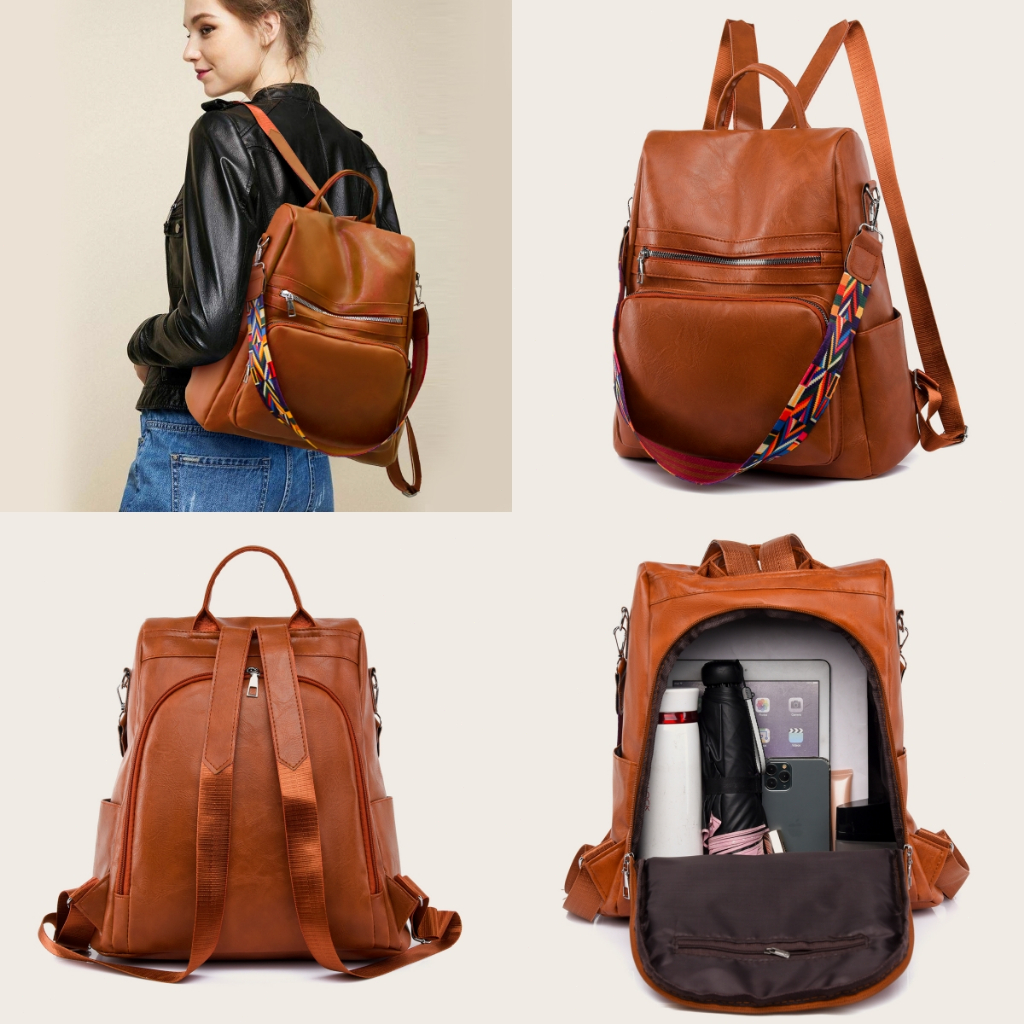 Mochila Bolsa Feminina GRANDE Escolar Trabalho Viagem Couro Sintéticos