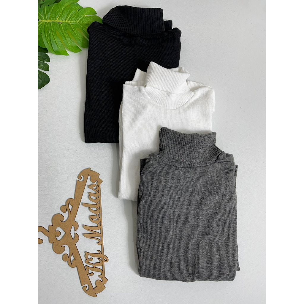 Kit 3 pc Blusa gola alta tricot feminina inverno manga longa TAM :U 36 até 42