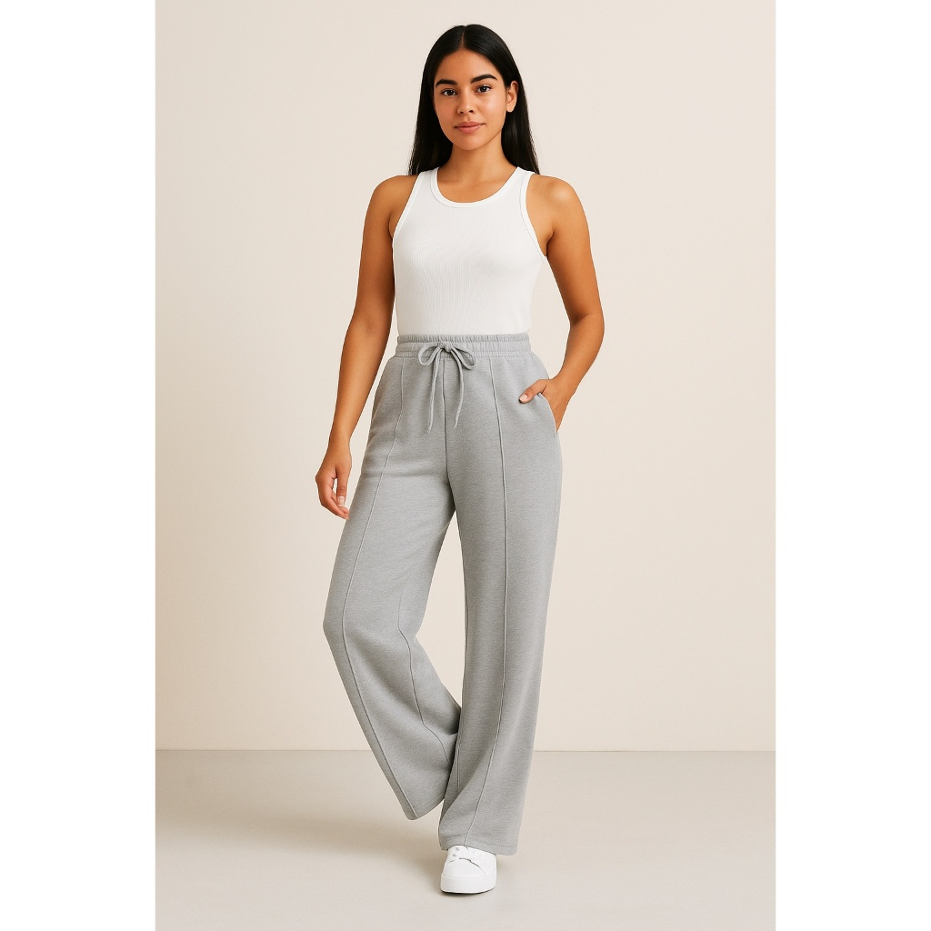 Calça Feminina Moletom Pantalona - Moda Gringa Casual Elegante (P M G GG)