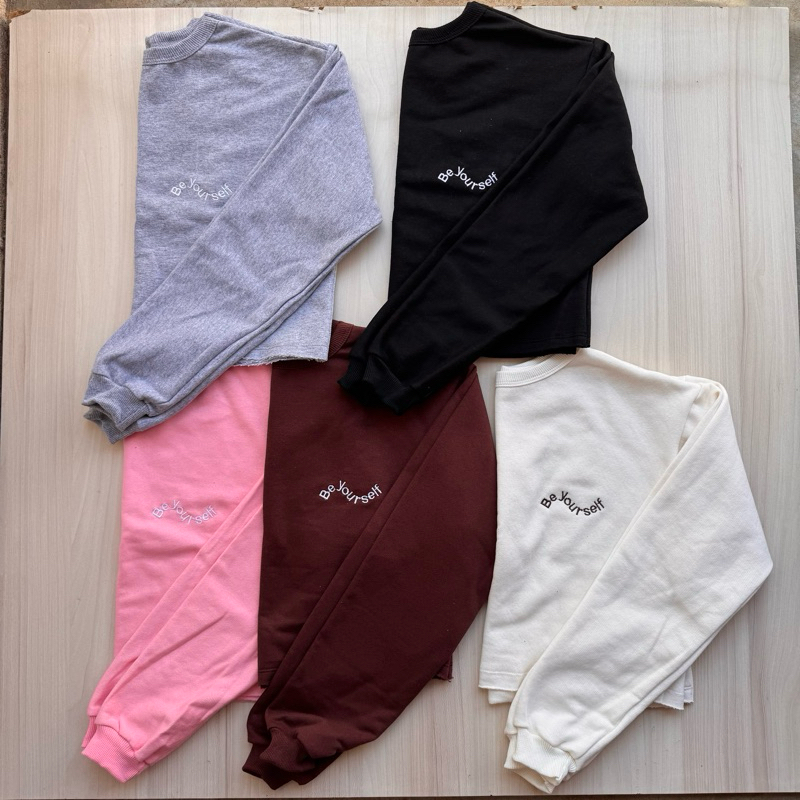 Kit 2 Blusa de Frio Feminino Cropped Moletom Bordado Felpudo Algodão Casaco Flanelado Moletom Bordado