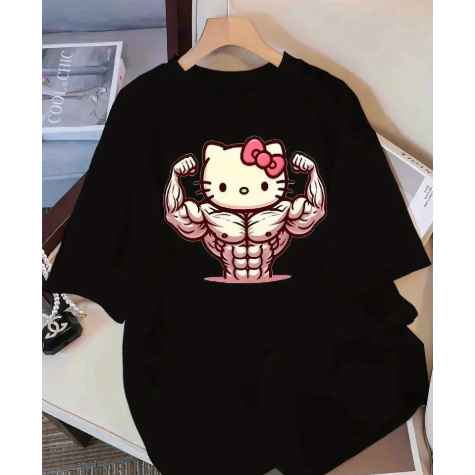Camiseta Camisa Tshirt Feminina 100% Algodão Casual Oversized Treino Gym Fitness Academia Hello K