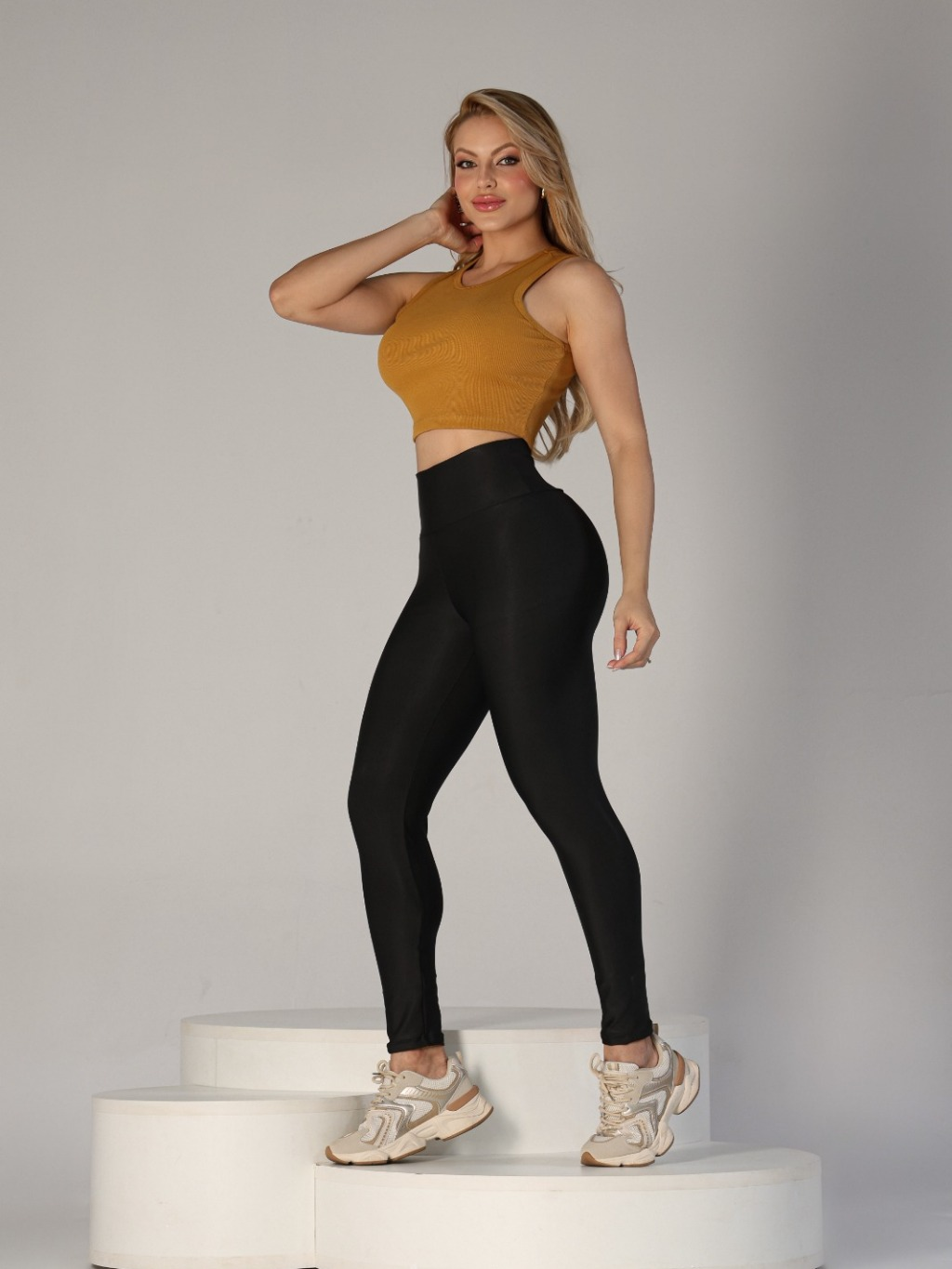 Calça Legging de Cintura Alta para Academia Feminina Esportiva Modeladora Cores Verão