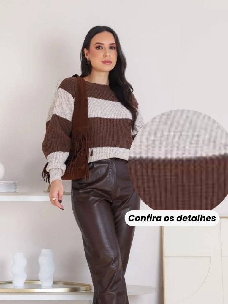 Blusa Feminina de Tricot Mousse Inverno Quente e Confortável