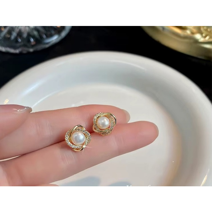 Brinco Perola Zircônia Femininos Banhado Dourado Ouro e Prata 18k Perolas