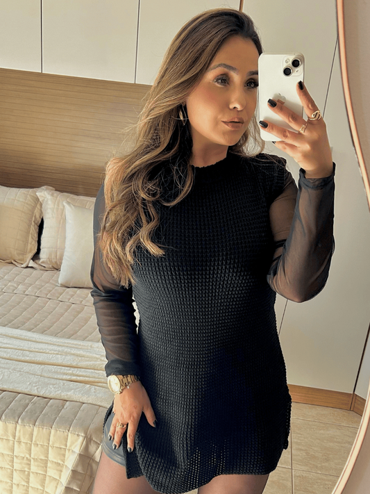 Max Colete Tricot Fenda Lateral Vest Leg Pullover Tricô Moda Inverno 2026