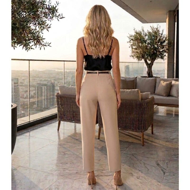 CALÇA ALFAIATARIA FEMININA CINTURA ALTA SOCIAL SHAPE ELEGANTE