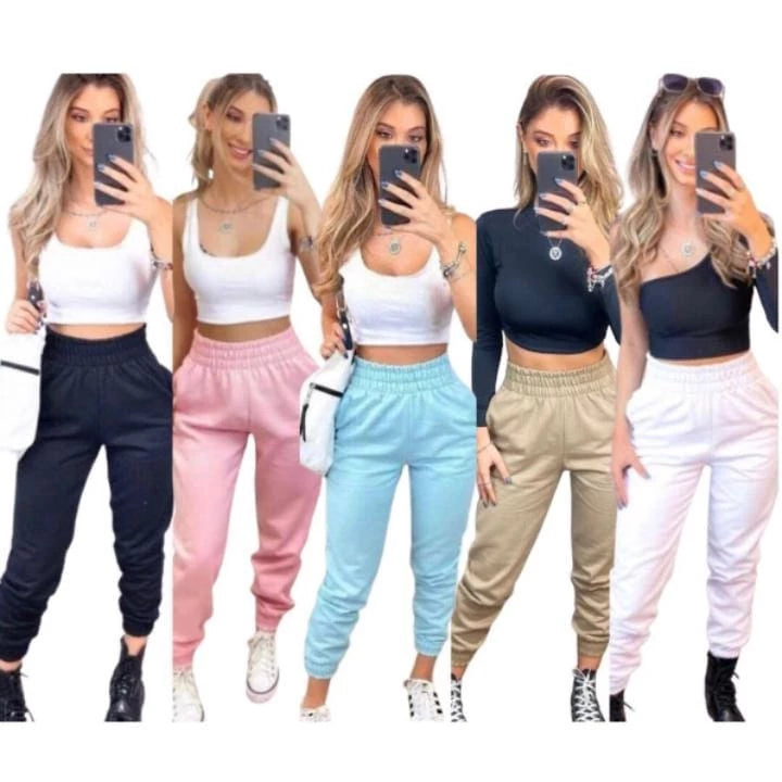 Calça moletom feminina Jogger Grossa Tendência