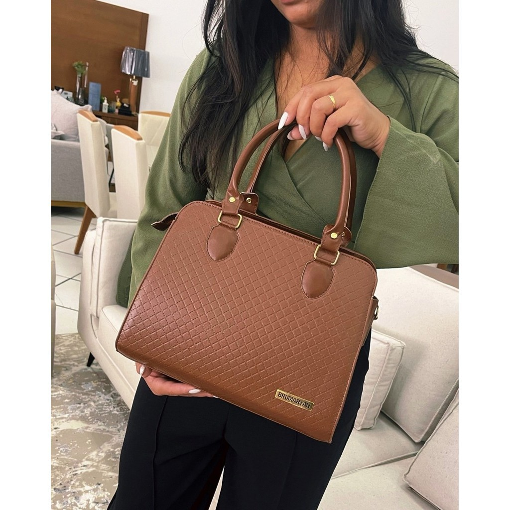 Bolsa Feminina Media Elegante de Mão e Alça Transversal Bolsa Femenina Tiracolo