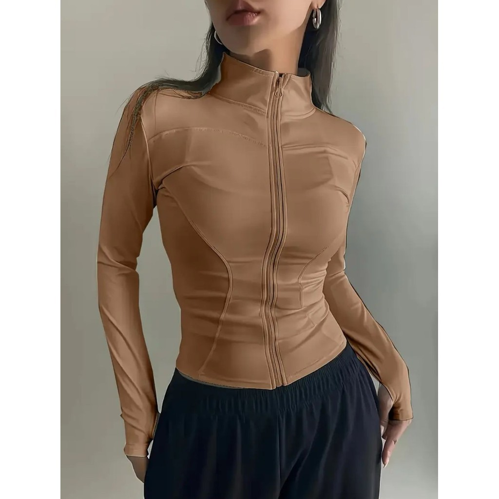 blusa manga longa gola alta academia suplex dia a dia inverno moda 2026